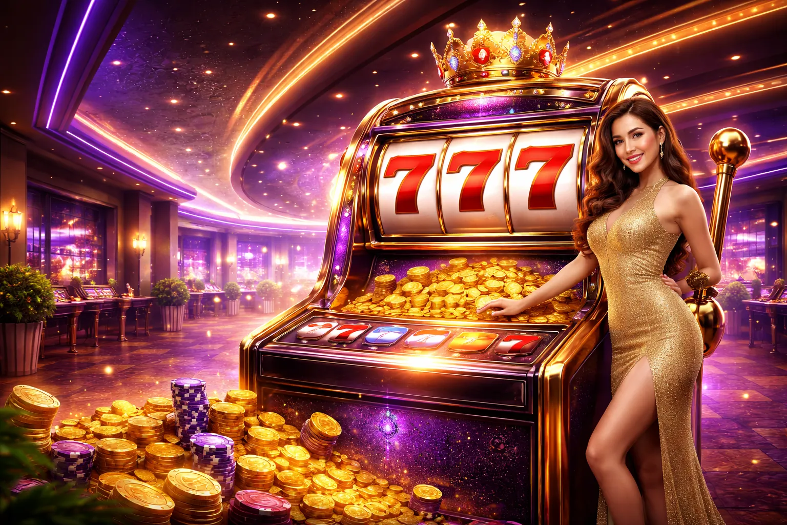 Trò chơi Slot scv288 với hình ảnh máy đánh bạc rực rỡ và phần thưởng lớn